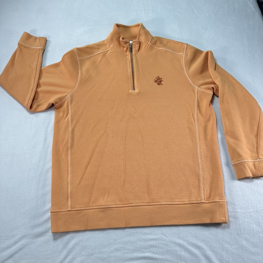 Tommy Bahama Sweater Mens Large Half Zip Pullover Beach Casual Relax Lightweight